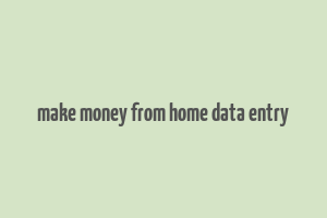 make money from home data entry