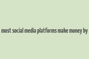 most social media platforms make money by