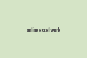 online excel work