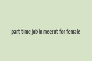 part time job in meerut for female