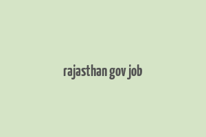 rajasthan gov job