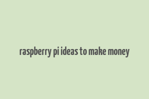 raspberry pi ideas to make money