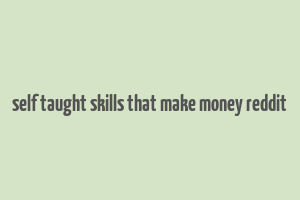 self taught skills that make money reddit