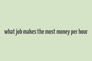 what job makes the most money per hour