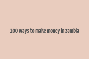 100 ways to make money in zambia