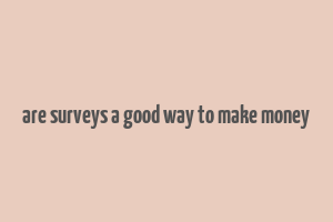 are surveys a good way to make money