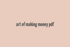 art of making money pdf