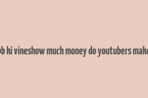 bb ki vineshow much money do youtubers make