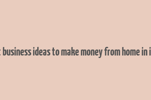 best business ideas to make money from home in india