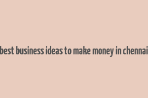 best business ideas to make money in chennai