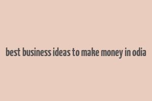 best business ideas to make money in odia