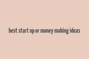 best start up or money making ideas