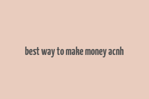 best way to make money acnh