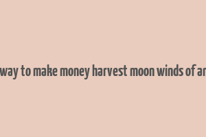 best way to make money harvest moon winds of anthos