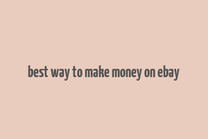 best way to make money on ebay