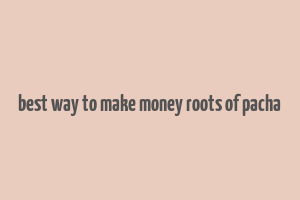 best way to make money roots of pacha