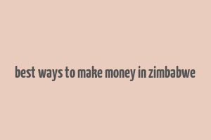 best ways to make money in zimbabwe