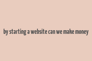 by starting a website can we make money