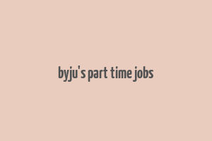 byju's part time jobs