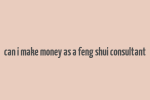 can i make money as a feng shui consultant