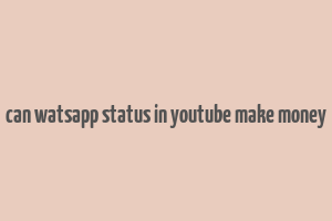 can watsapp status in youtube make money