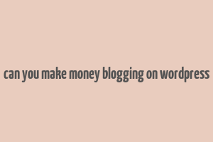 can you make money blogging on wordpress