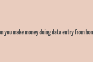 can you make money doing data entry from home