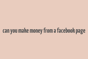 can you make money from a facebook page