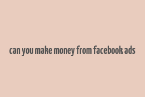 can you make money from facebook ads