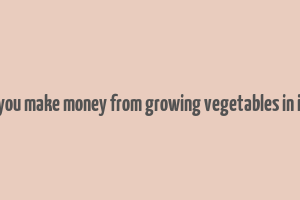 can you make money from growing vegetables in india