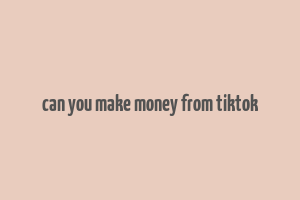 can you make money from tiktok