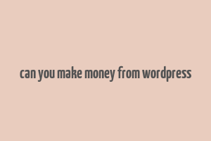 can you make money from wordpress