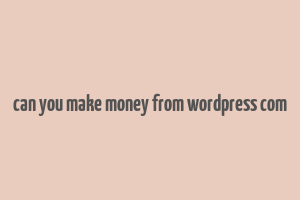 can you make money from wordpress com