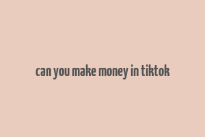 can you make money in tiktok