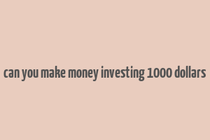 can you make money investing 1000 dollars