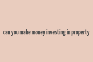 can you make money investing in property