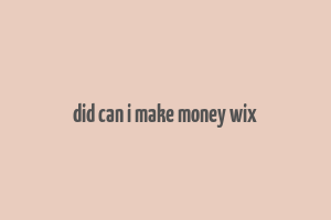 did can i make money wix