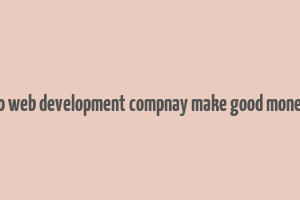 do web development compnay make good money