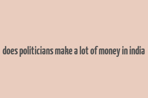 does politicians make a lot of money in india