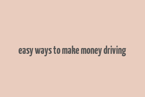 easy ways to make money driving