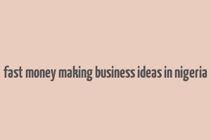 fast money making business ideas in nigeria