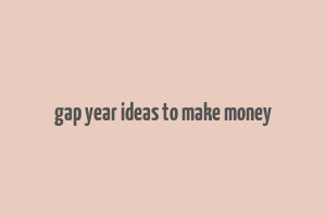 gap year ideas to make money