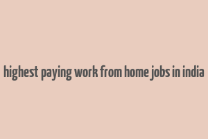 highest paying work from home jobs in india