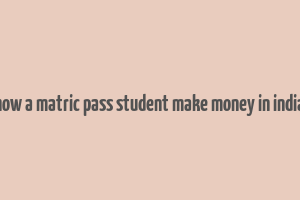 how a matric pass student make money in india