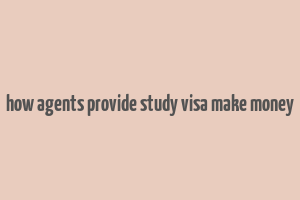 how agents provide study visa make money