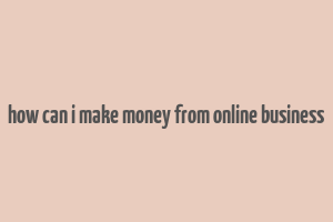 how can i make money from online business