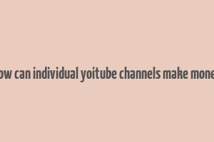 how can individual yoitube channels make money