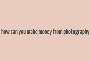 how can you make money from photography