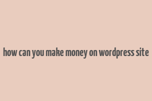 how can you make money on wordpress site