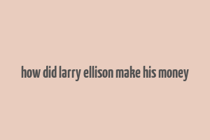 how did larry ellison make his money